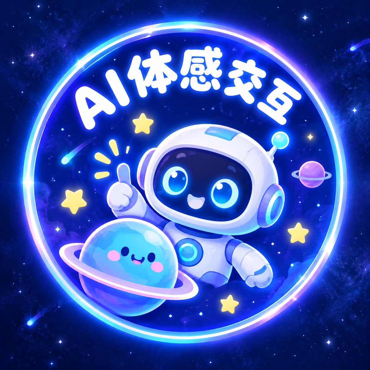 游戏打卡印章设计，圆形印章，蓝紫梦幻太空风格，参考海报的蓝紫色… - 图片创意预览