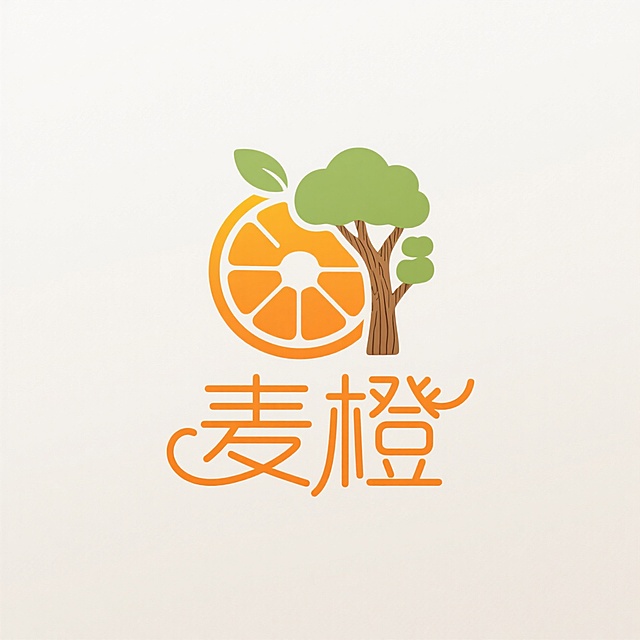 扁平风融合轻拟物设计，橙片与树形巧妙结合，简约中透出清新自然感，字体流畅柔和，整体呈现舒适清爽的视觉体验。