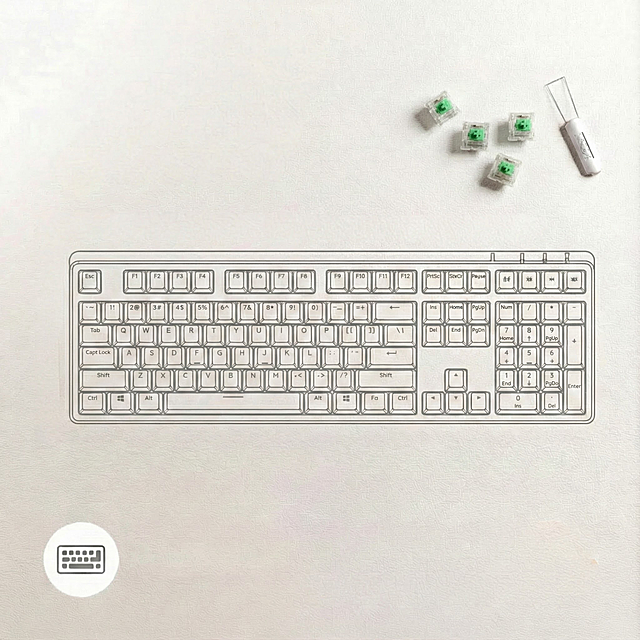 图2的键盘轴替换图1右上角的键帽