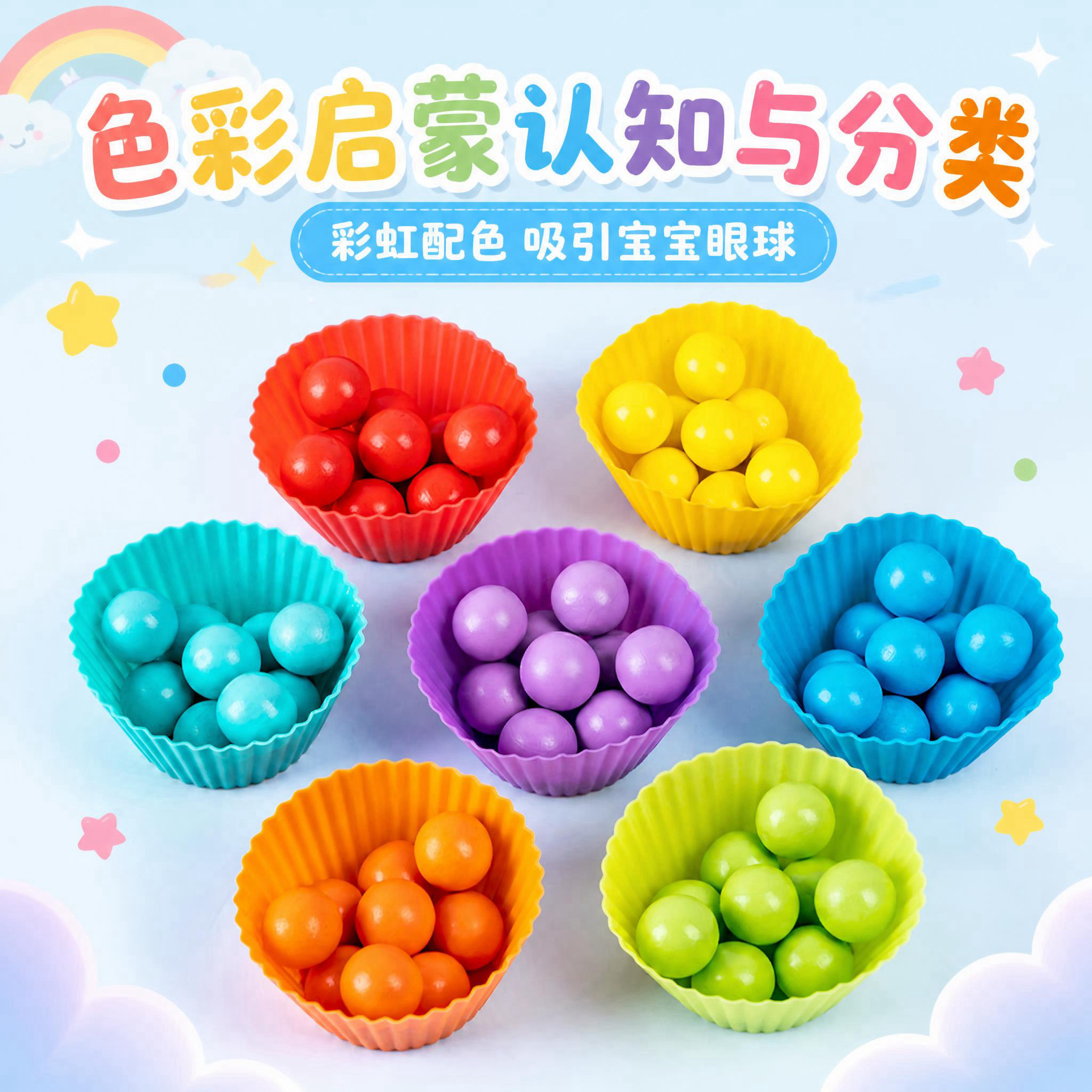 Shopee电商主图，1:1正方形，可爱马卡龙风格，色彩丰富活… - 图片创意预览