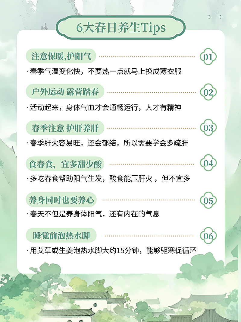 春日养生科普小红书配图