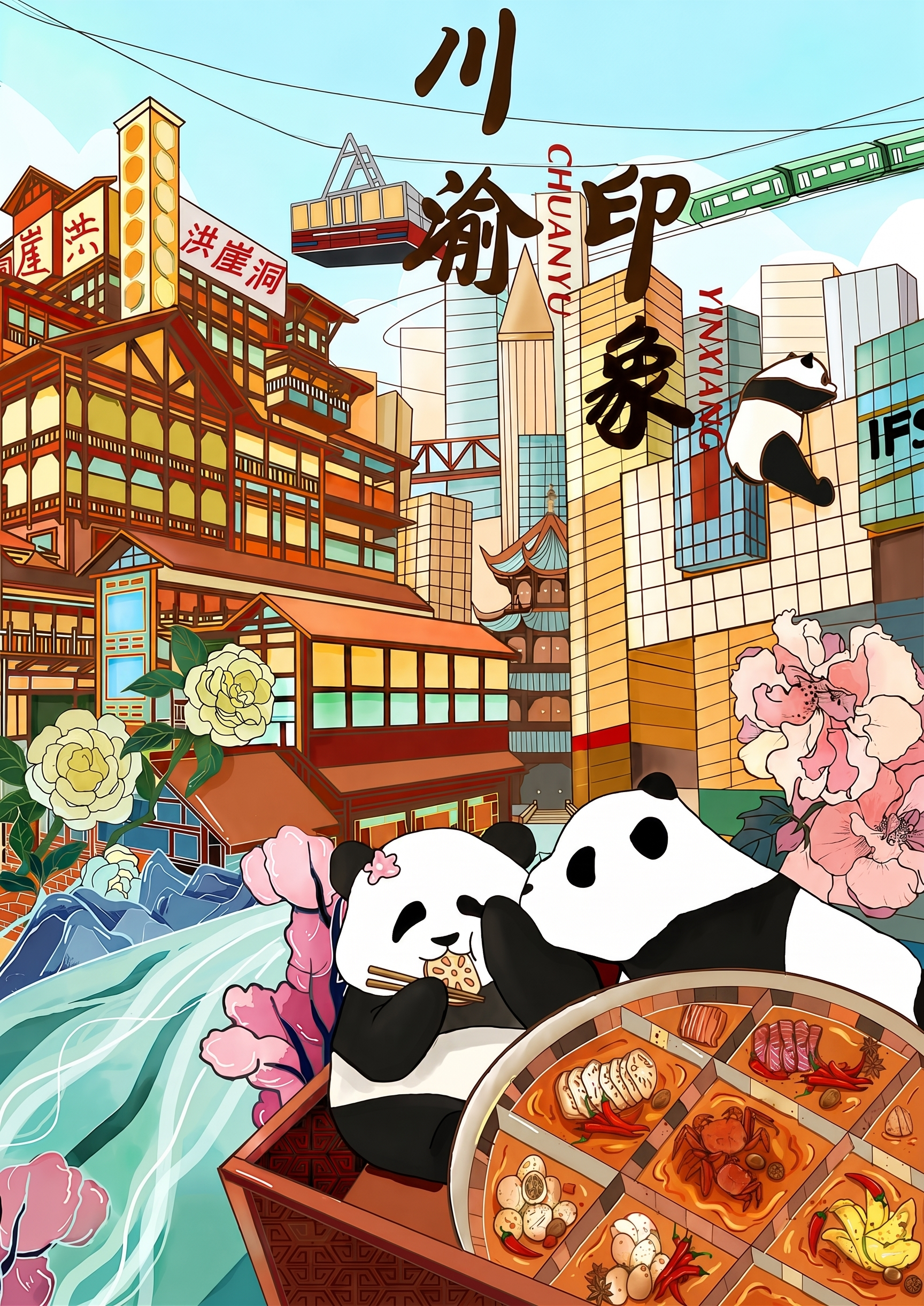 火锅里面也变成绘画风格的，跟画面统一 - 图片创意预览