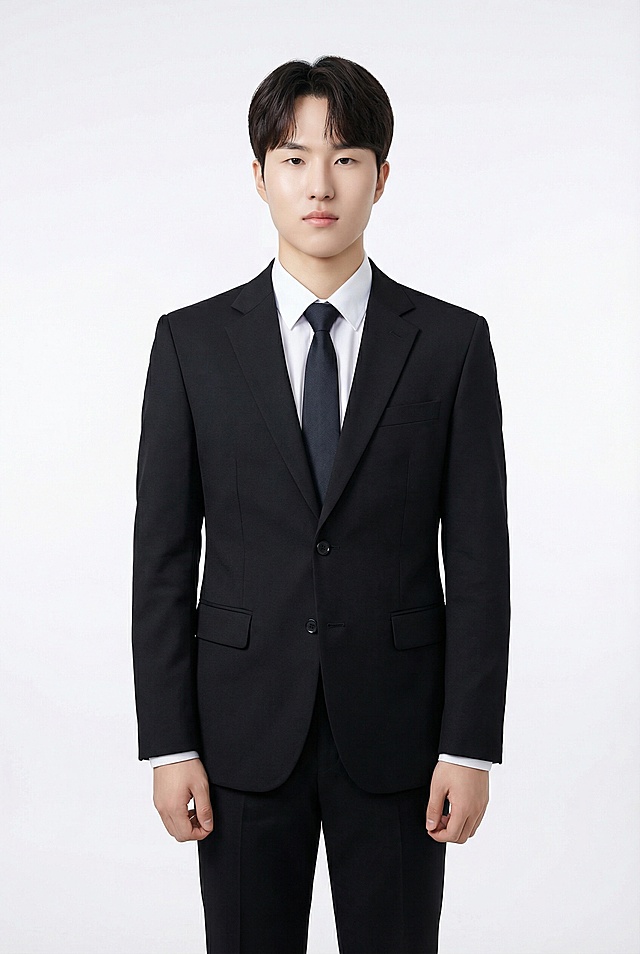 美化人物形象，根据人物面部特征生成职业风格全身照，人物双臂自然下垂