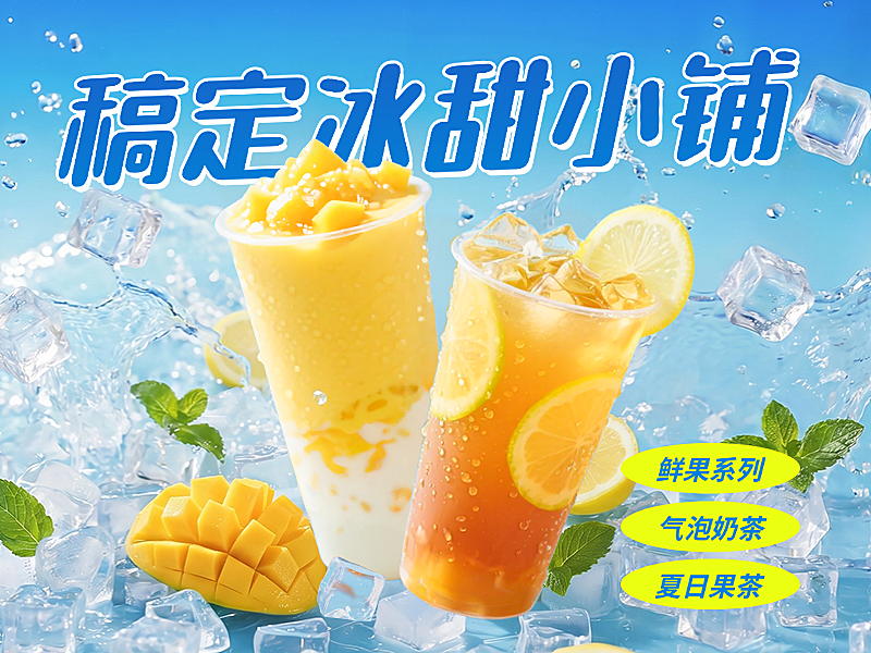 美团外卖夏日冷饮店铺头像营销物料美团店铺头像