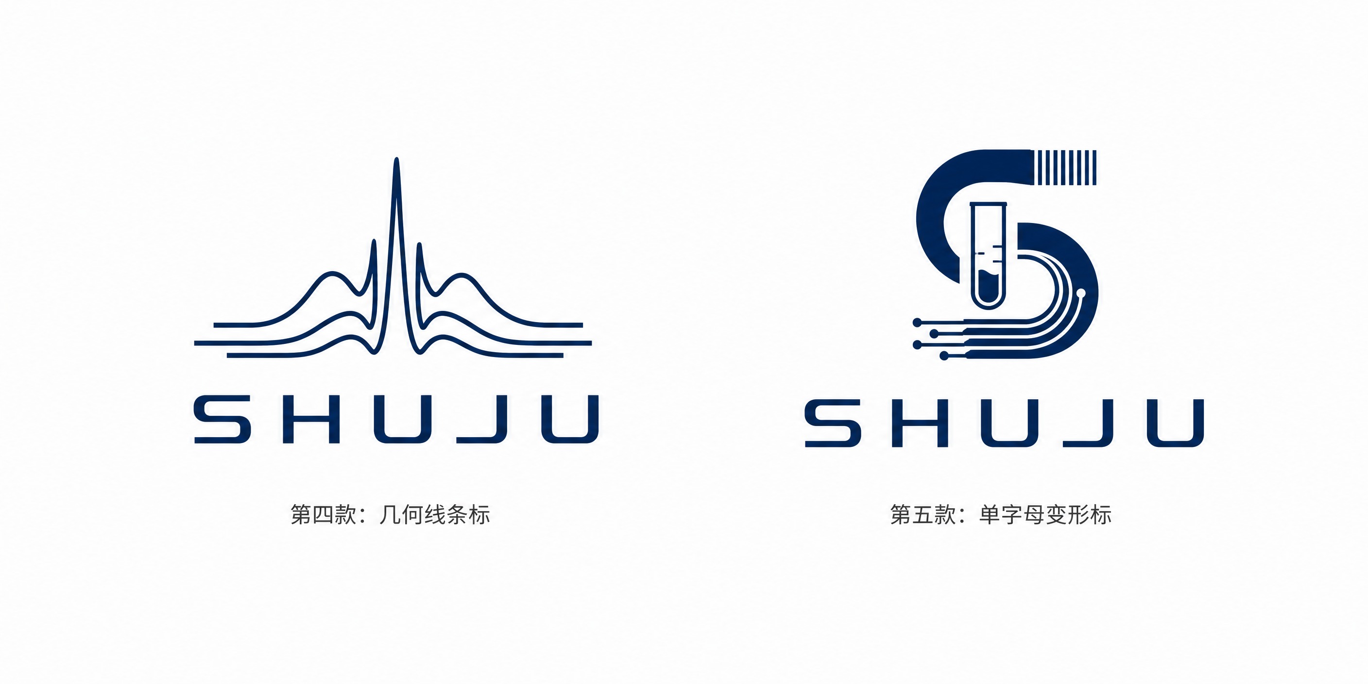 再设计两款不同方向的SHUJU品牌LOGO，用于实验室分析仪器… - 图片创意预览