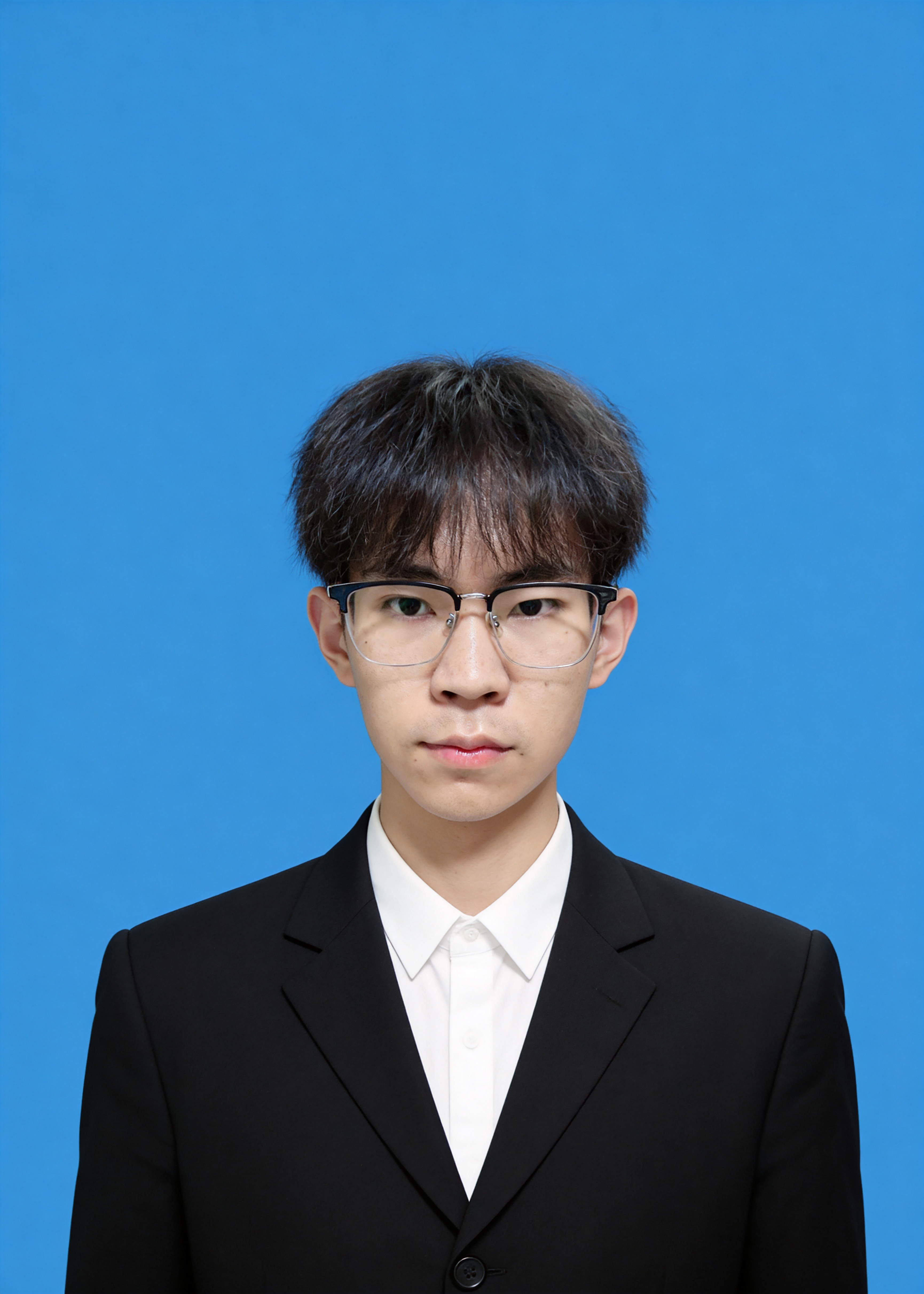 保留第一张图中人物发型、脸型、年龄特征生成标准样式纯正面证件照… - 图片创意预览