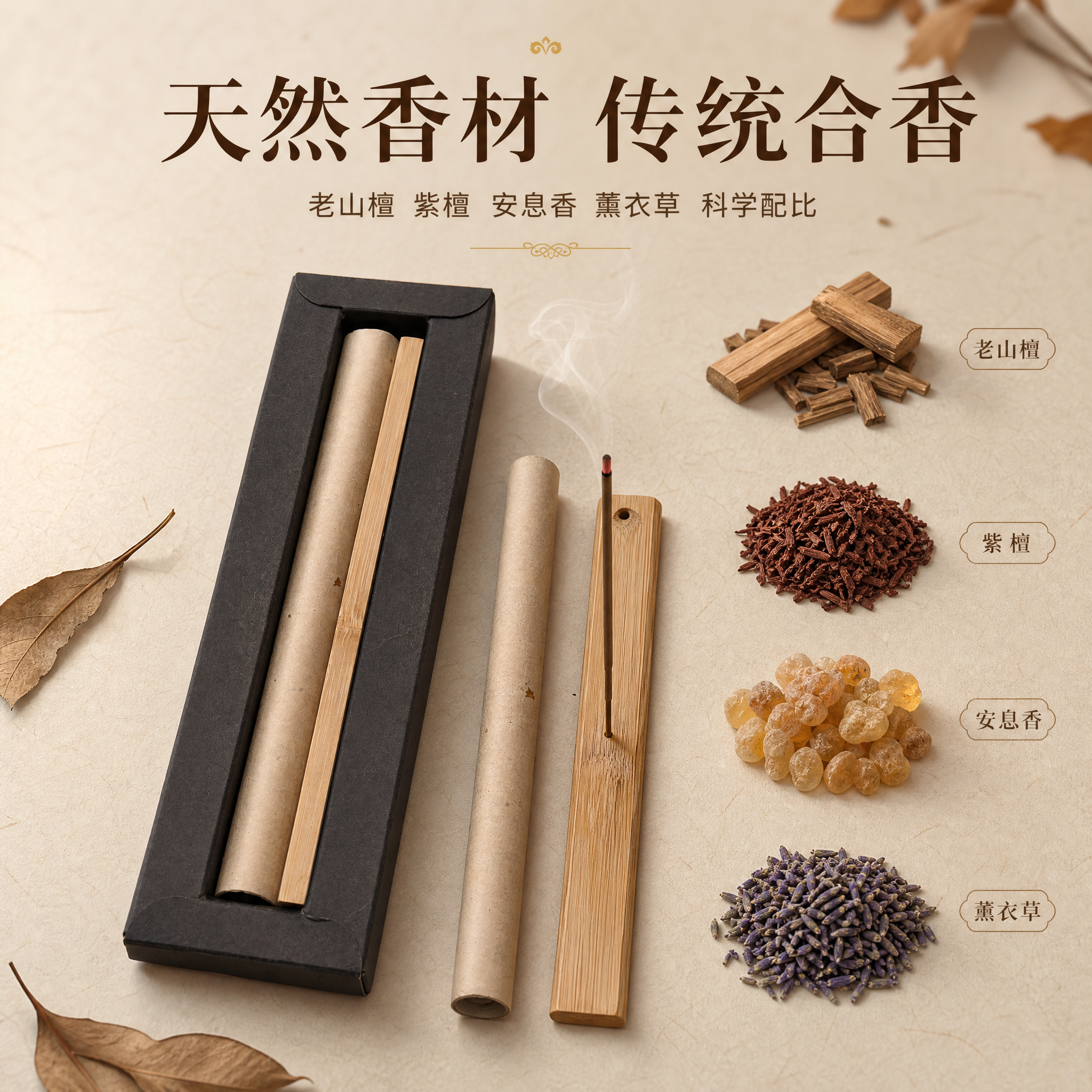 [主图-2] 天然香材卖点图 展示产品成分天然 传统合香理念… - 图片创意预览