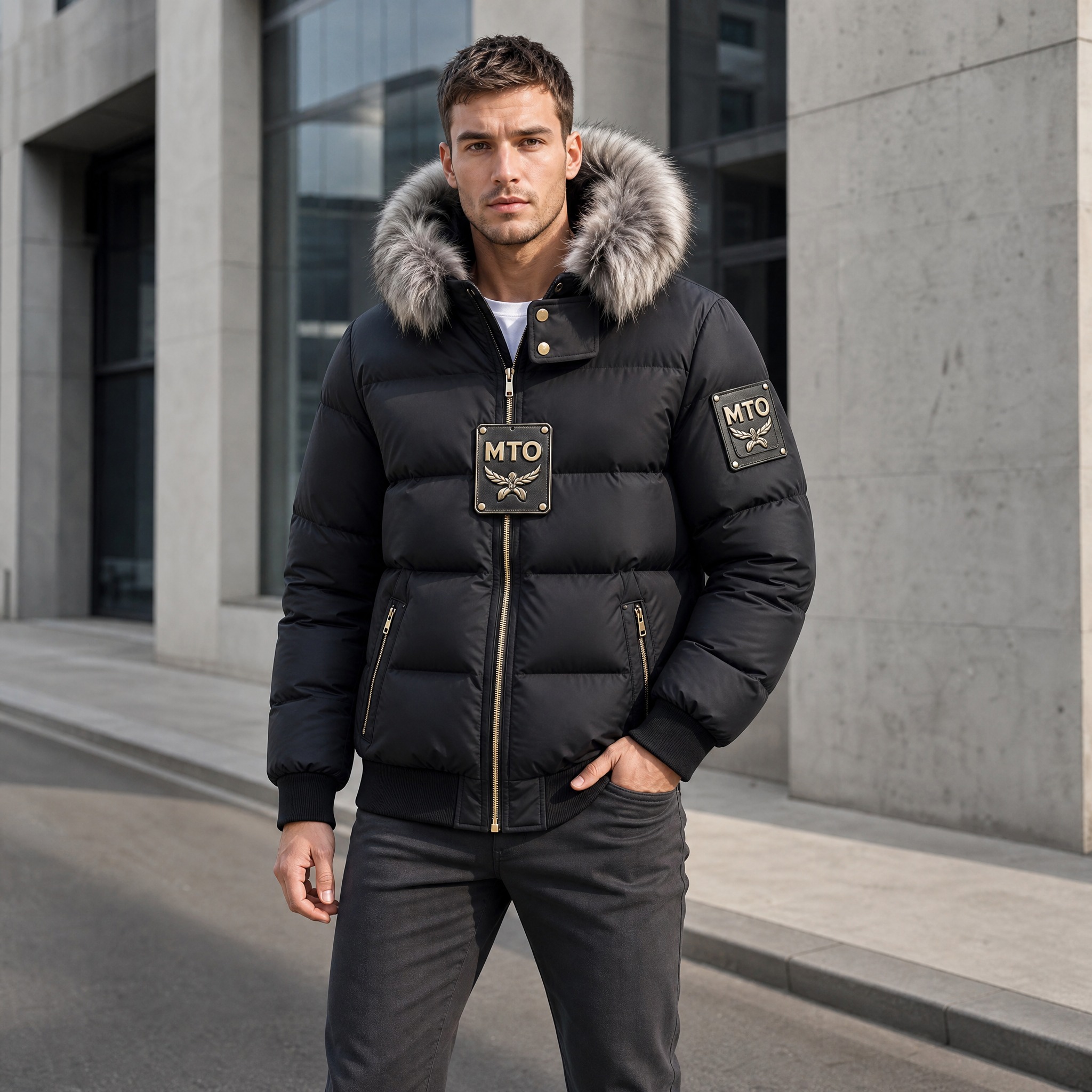 [主图-2] Men's Winter Puffer Jack… - 图片创意预览