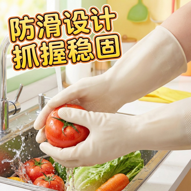 我的产品是家务手套，帮我做10张拼多多风格的主图 不是收紧口预览效果