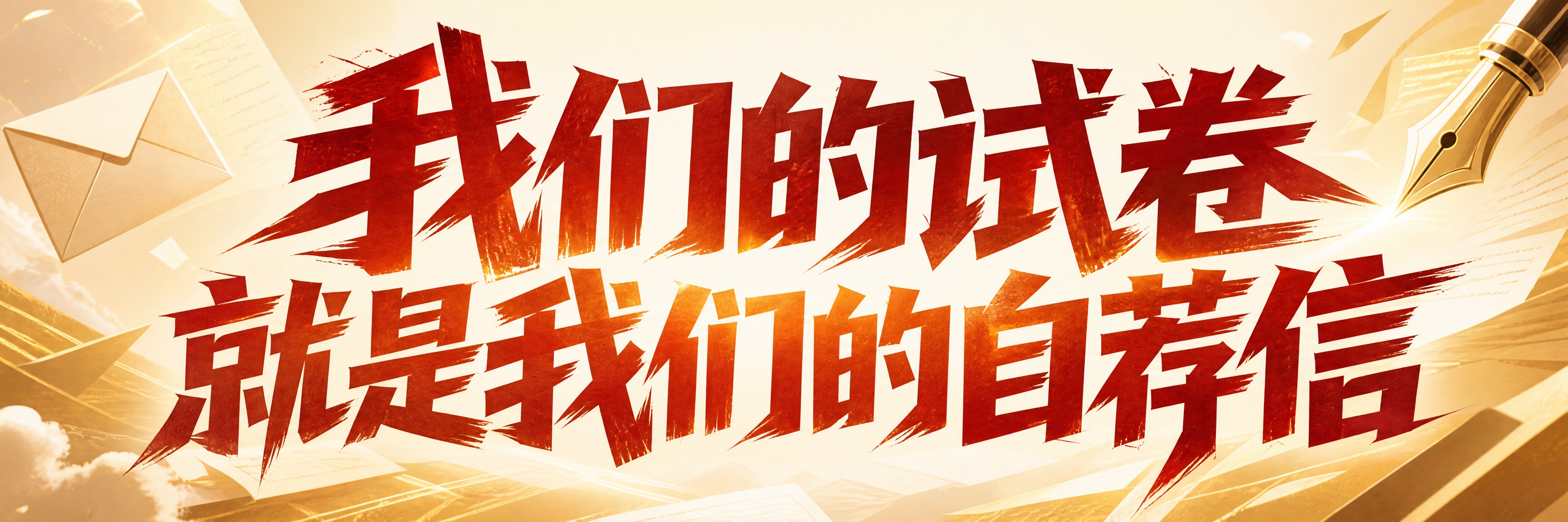 青春励志横幅海报，超宽横版。画面中央是超大号加粗艺术字体主标题… - 图片创意预览