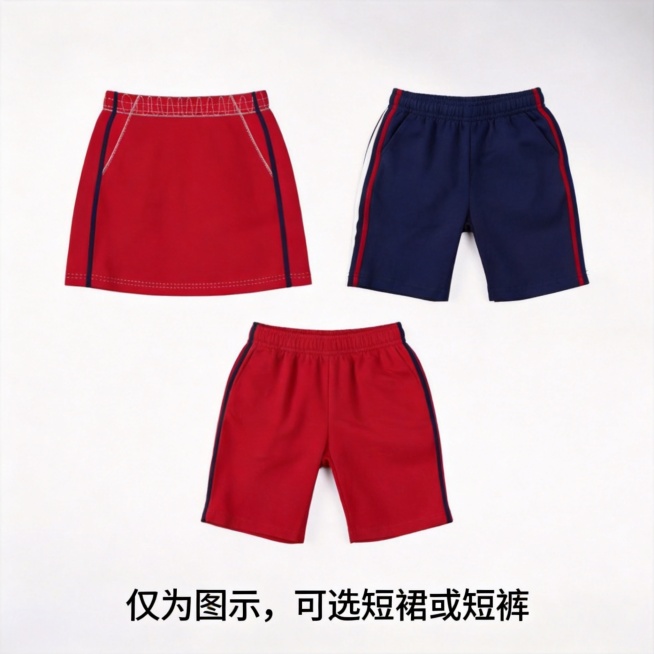 「图片1」「图片1」「图片1」合并在一张正方形图上：1、不要美化，用原图；2、文案：仅为图示，可选短裙或短裤预览效果