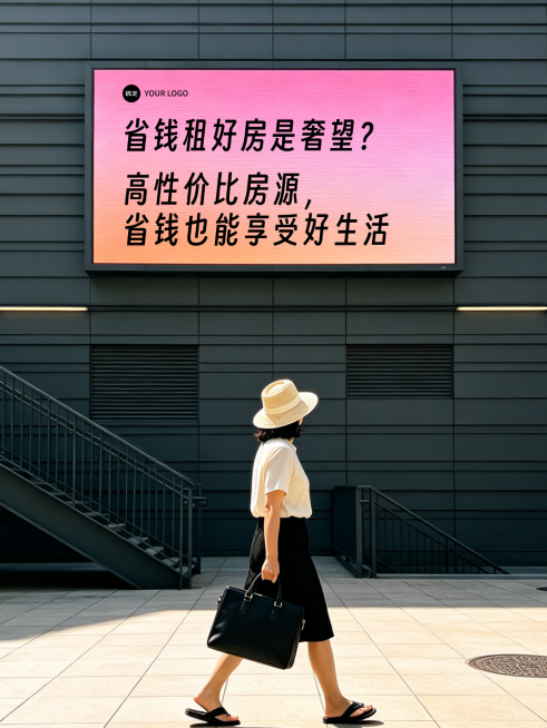 爆款吸睛房地产中介租房宣传路牌大字实景风小红书封面预览效果
