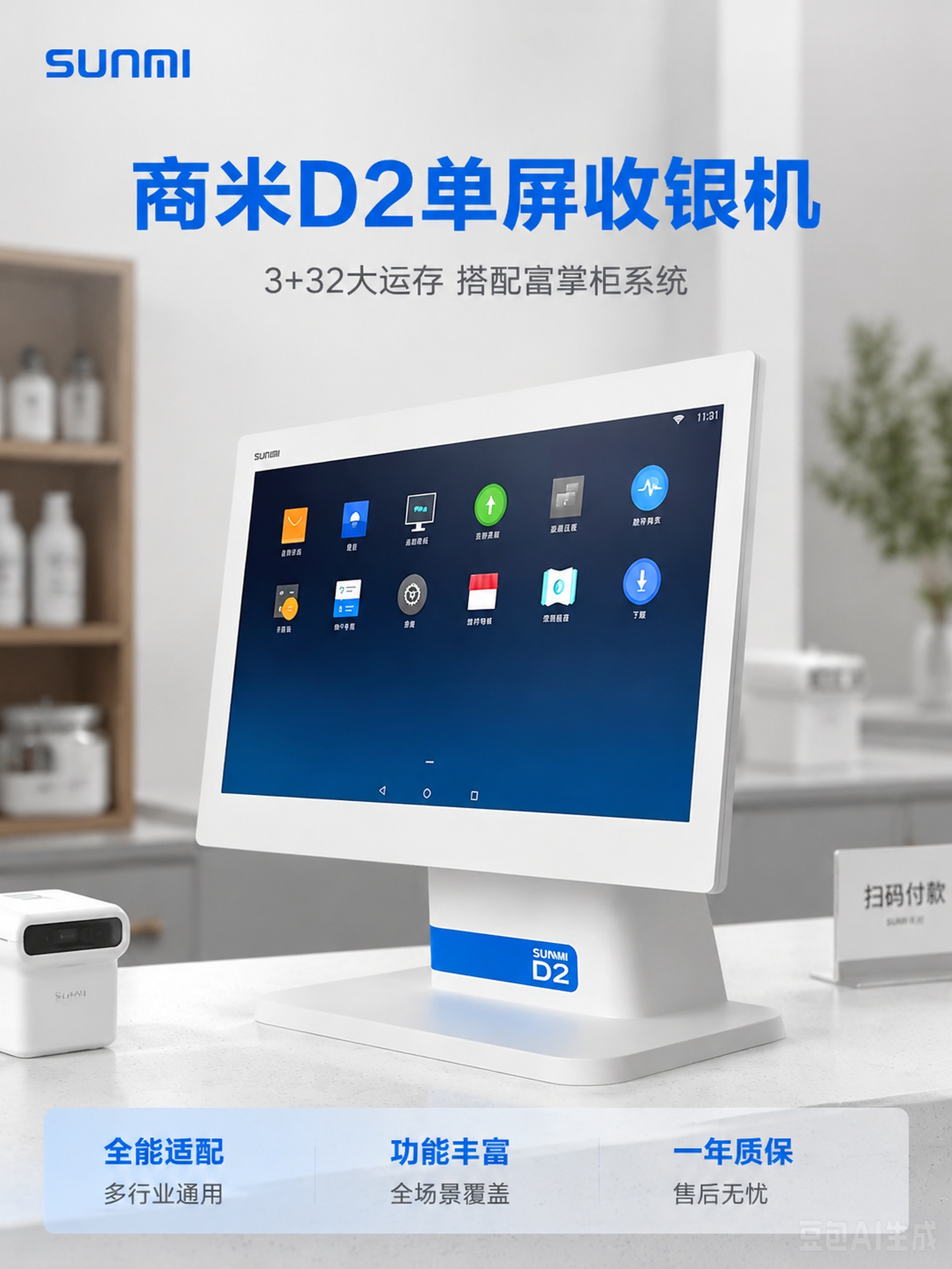 「图片1」「图片1」「图片1」「图片1」这个机器是商米D2收银… - 图片创意预览