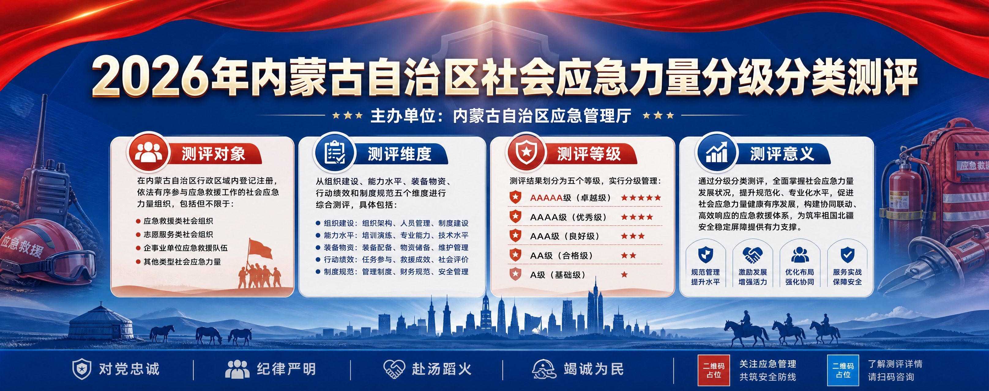 政务正式风格展板设计，超宽横版构图。画面主标题为"2026年内… - 图片创意预览