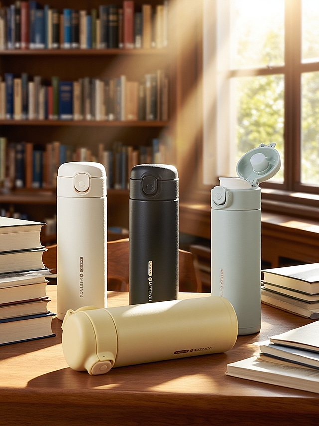 图书馆窗边书桌场景