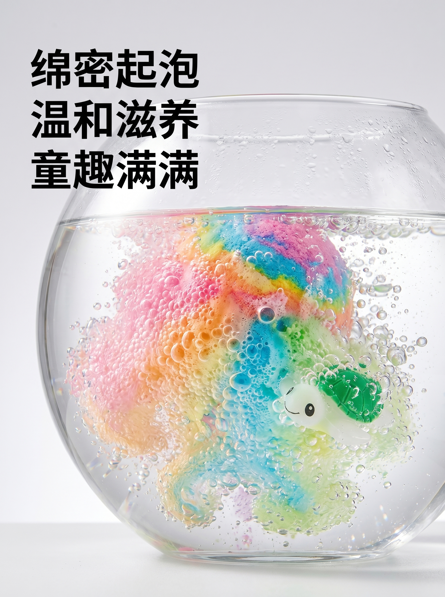 [主图-3] 彩虹沐浴球泡腾过程细节展示图。 [氛围风格] 治… - 图片创意预览