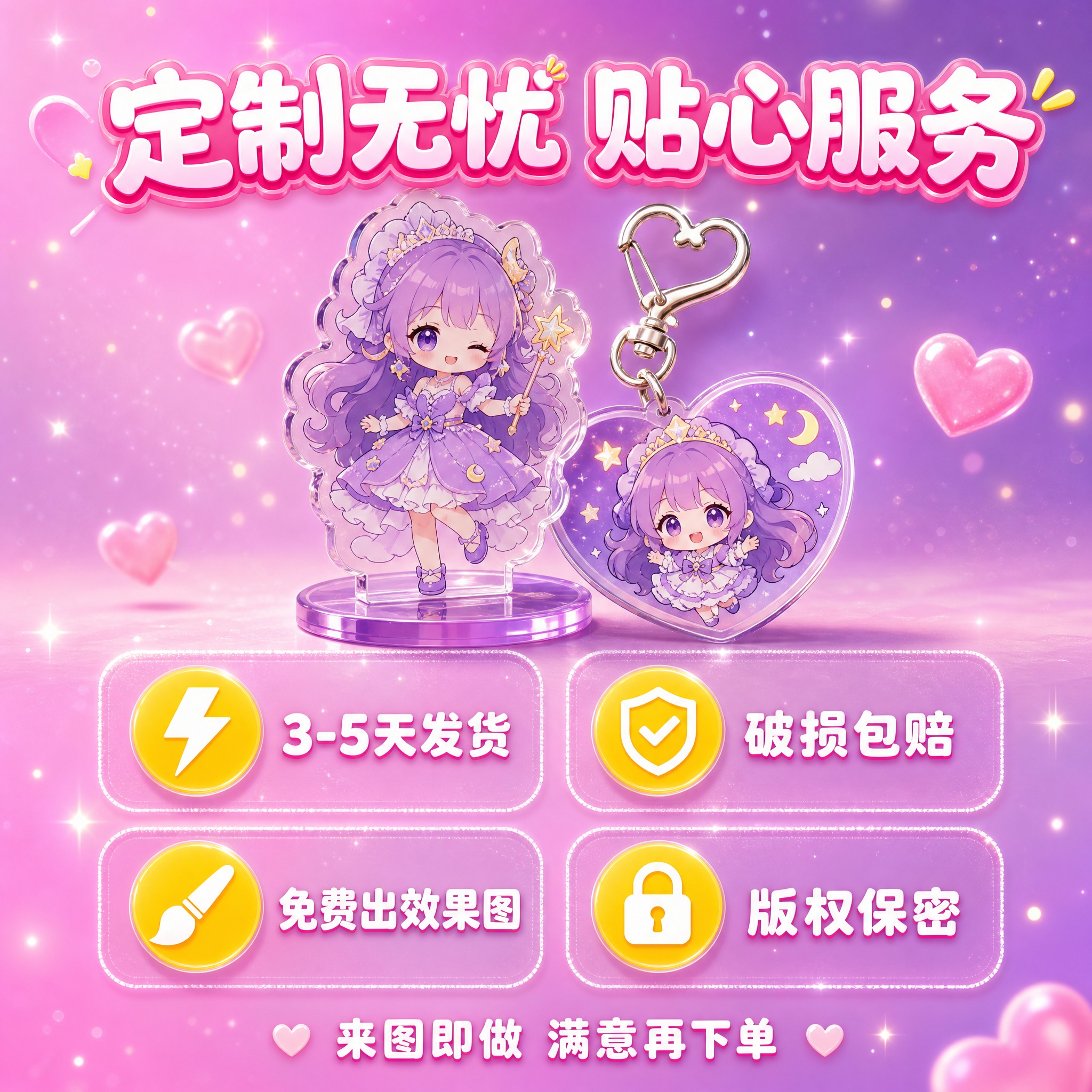 [主图-5] 服务承诺图，展示定制服务保障和下单信心。 [统一… - 图片创意预览