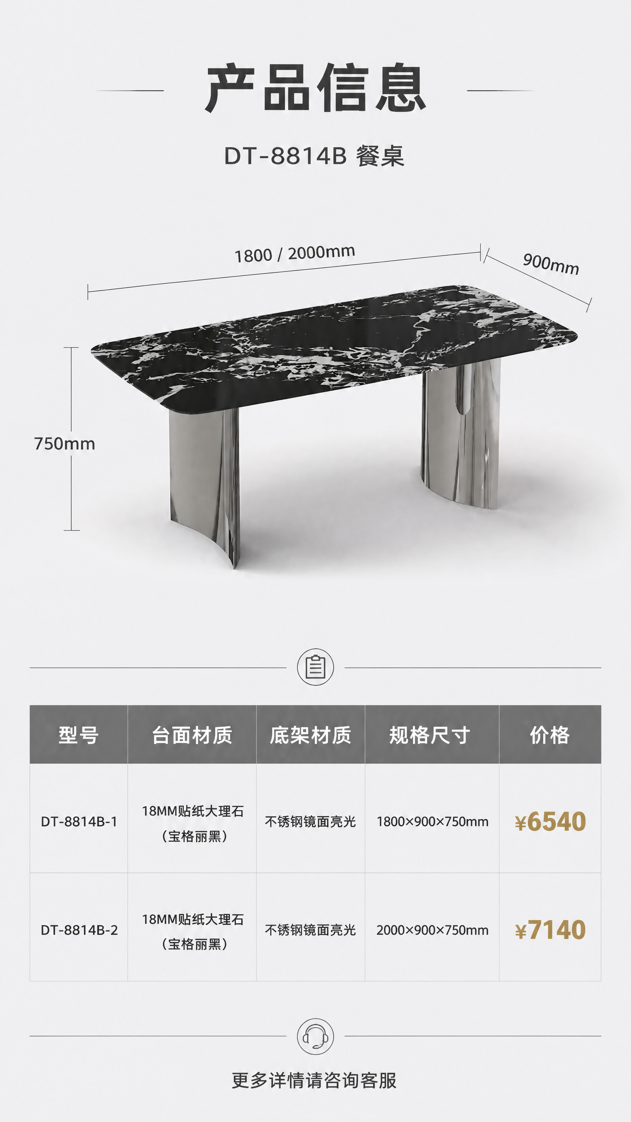 [第8张] 详情页规格参数与价格页-两规格尺寸价格对照表，产品… - 图片创意预览
