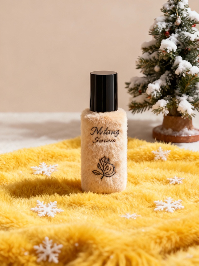 毛发生长风结合柔软绒面材质，营造温馨舒适氛围，轻拟物风格点缀雪花元素，实景感布景烘托节日温情。