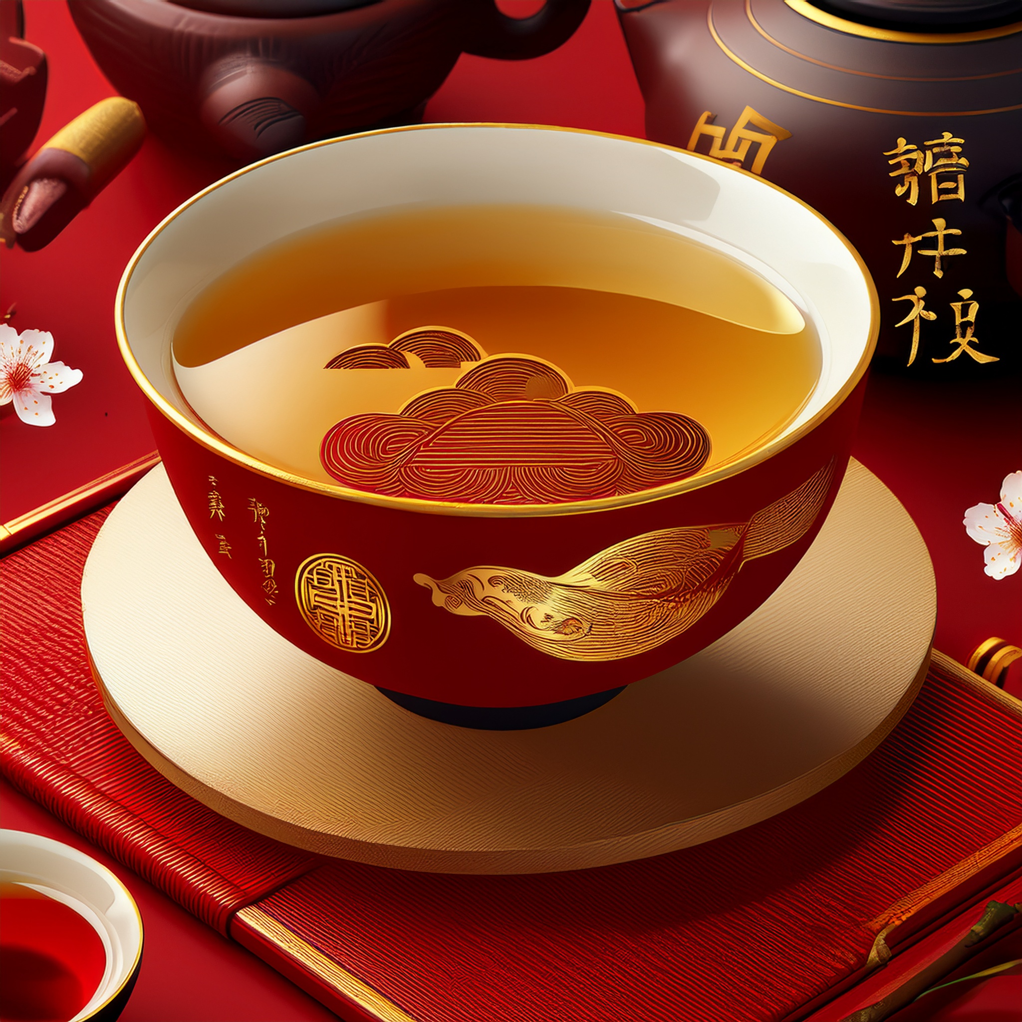 [主图-3] 茶汤品质细节图，展示春寿眉冲泡后的金黄茶汤与口感… - 图片创意预览