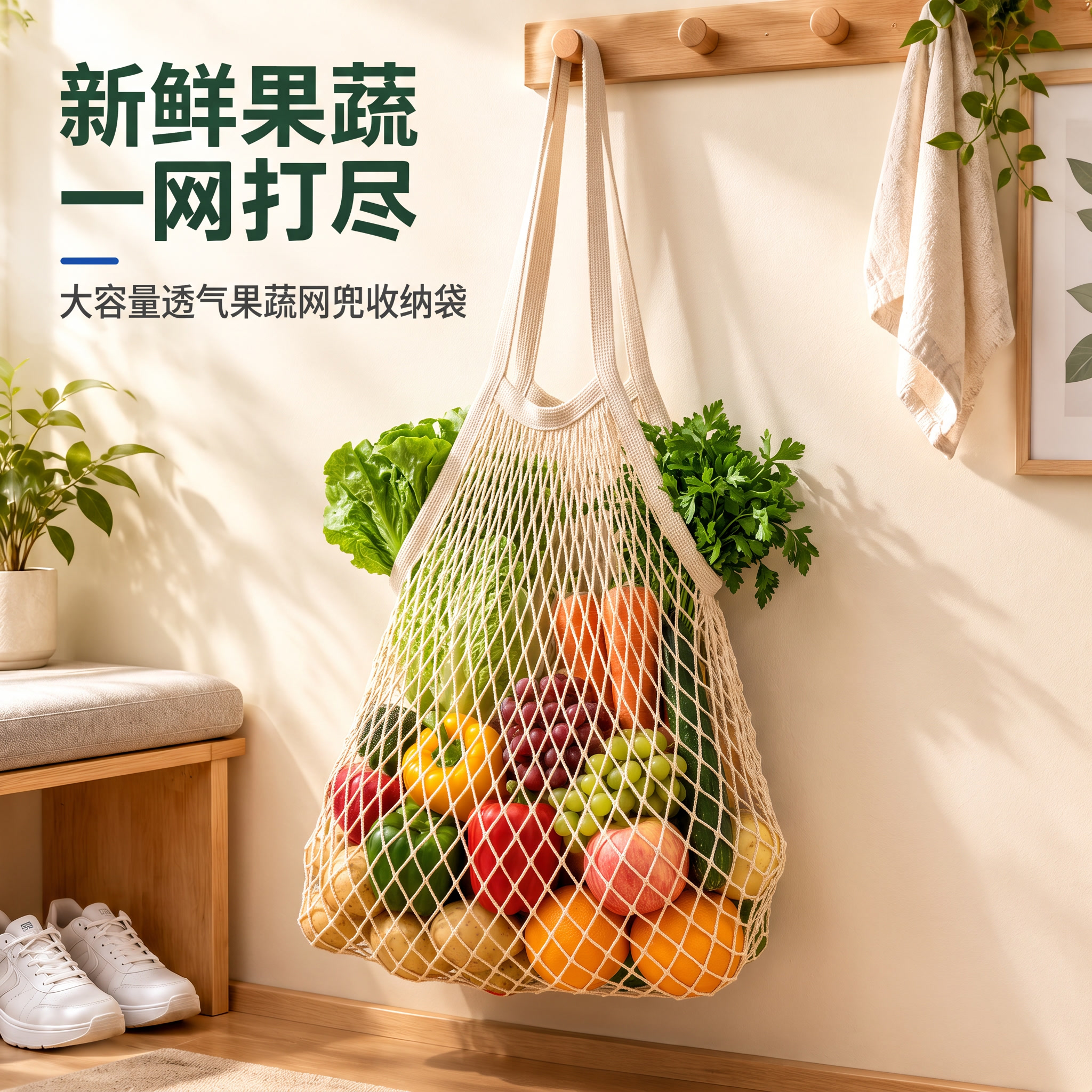 网兜里面放蔬菜水果 - 图片创意预览