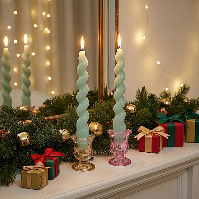 用这6张白底图产品，创作出一组15张的统一风格色调的亚马逊场景主图，白底图中的产品要一比一百分百精准还原保持不变，与图片中的物品比例要协调，（插有蜡烛的都要点亮），每一张白底图都要生成一张不同场景主图，产品摆放和陈列都可以随意摆放和搭配，要凸显产品的玻璃材质，场景要求在客厅，餐桌，柜子，壁炉玄关桌子上要亮一点欧式ins简约风格，场景可以带点节日氛围图，创作出一组15张的统一风格色调的亚马逊场景主图，白底图的产品可以分开调整摆放位置，构图比例大小合理，不需要加文案，图片格式要2000*2000像素产品主图