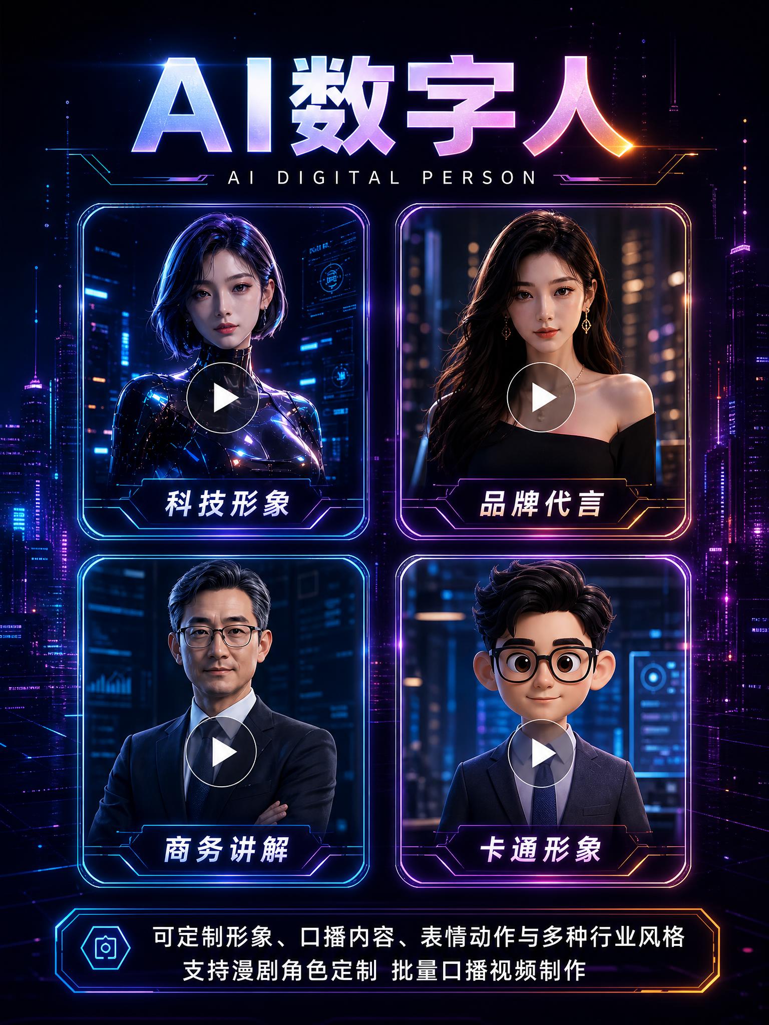 [商品] 服务类非实物，使用参考图3的AI数字人展示版式风格；… - 图片创意预览