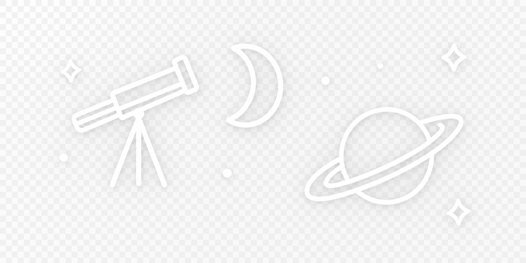 提取图片右上角的太空元素组合，只保留望远镜、月亮、带环星球、小… - 图片创意预览