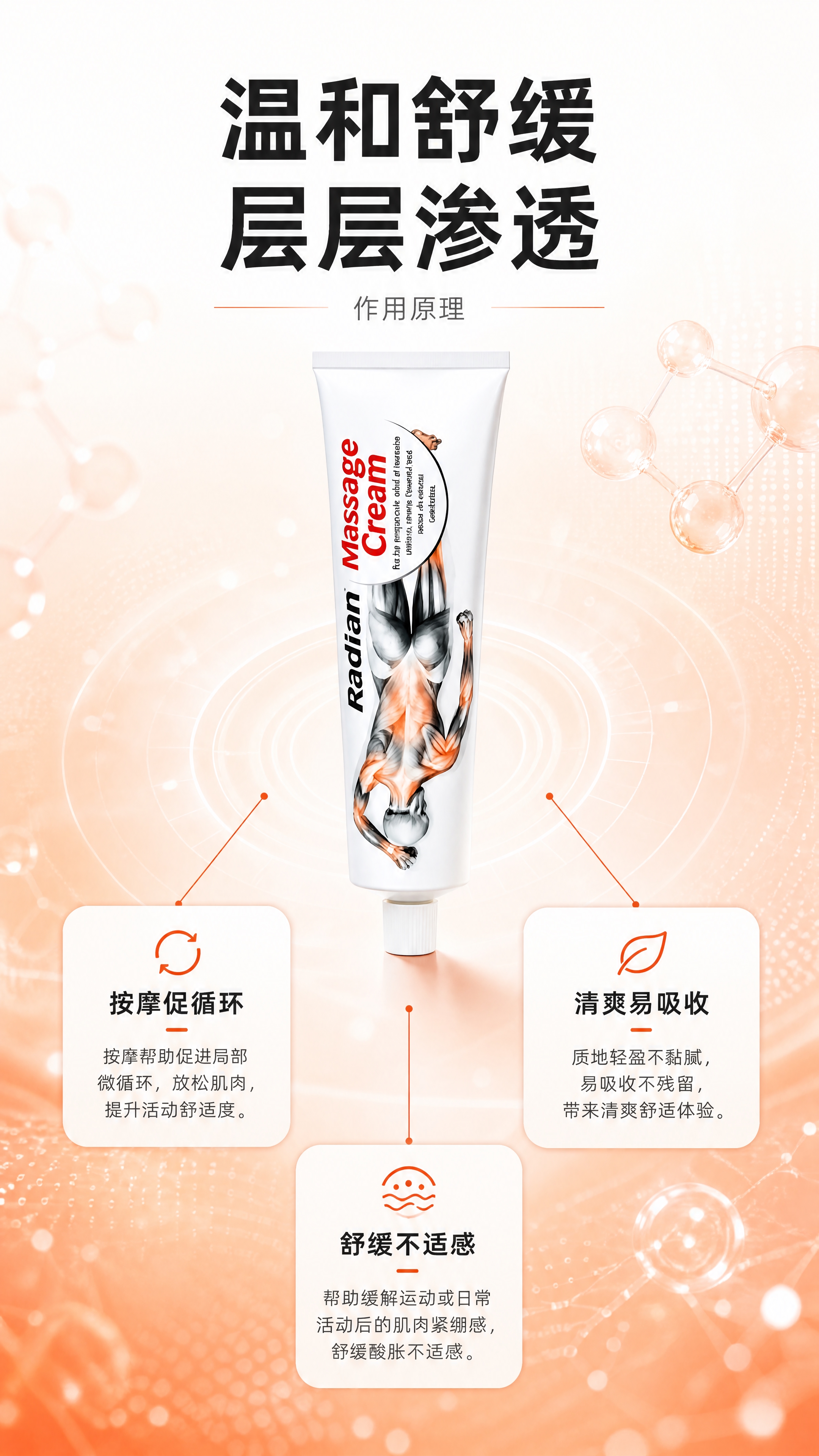 [商品] 使用【图1】Radian按摩膏软管；保留白色管身、品… - 图片创意预览