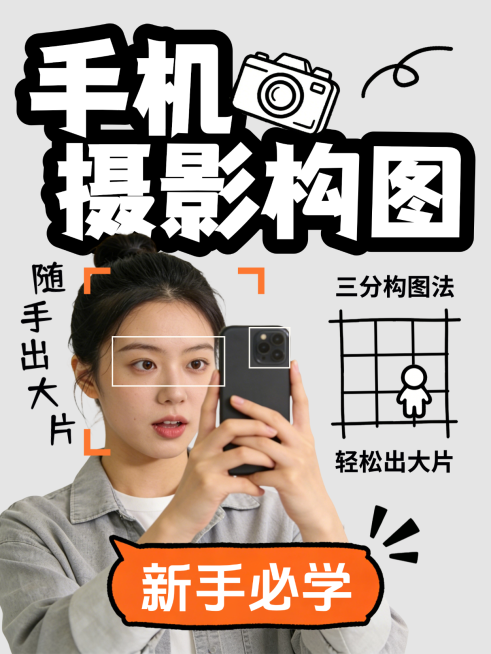 手机摄影构图教学小红书封面预览效果