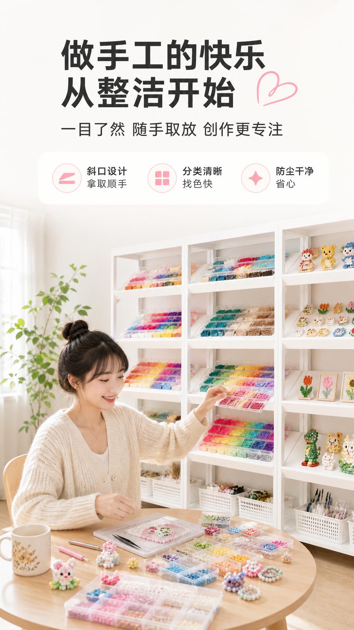 [商品] 使用【图1】白色多层斜口收纳展示柜；保留白色柜体、多… - 图片创意预览