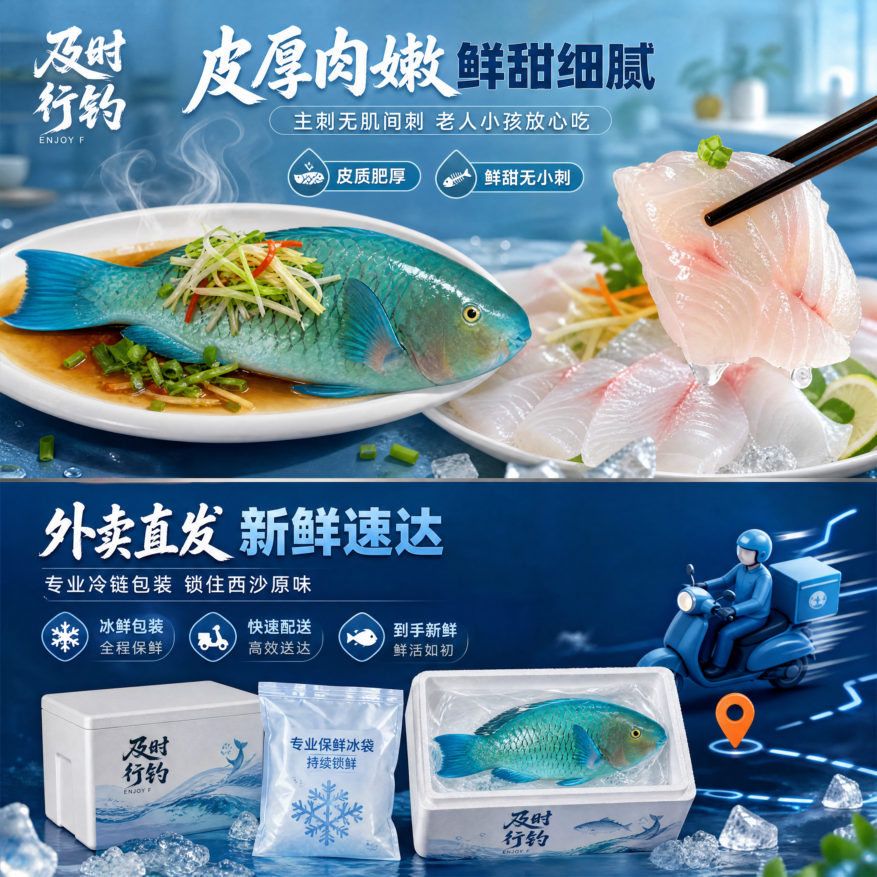 [商品] 使用【图1】青衣鱼产品图；保留鱼身蓝绿色鳞片、整体形… - 图片创意预览