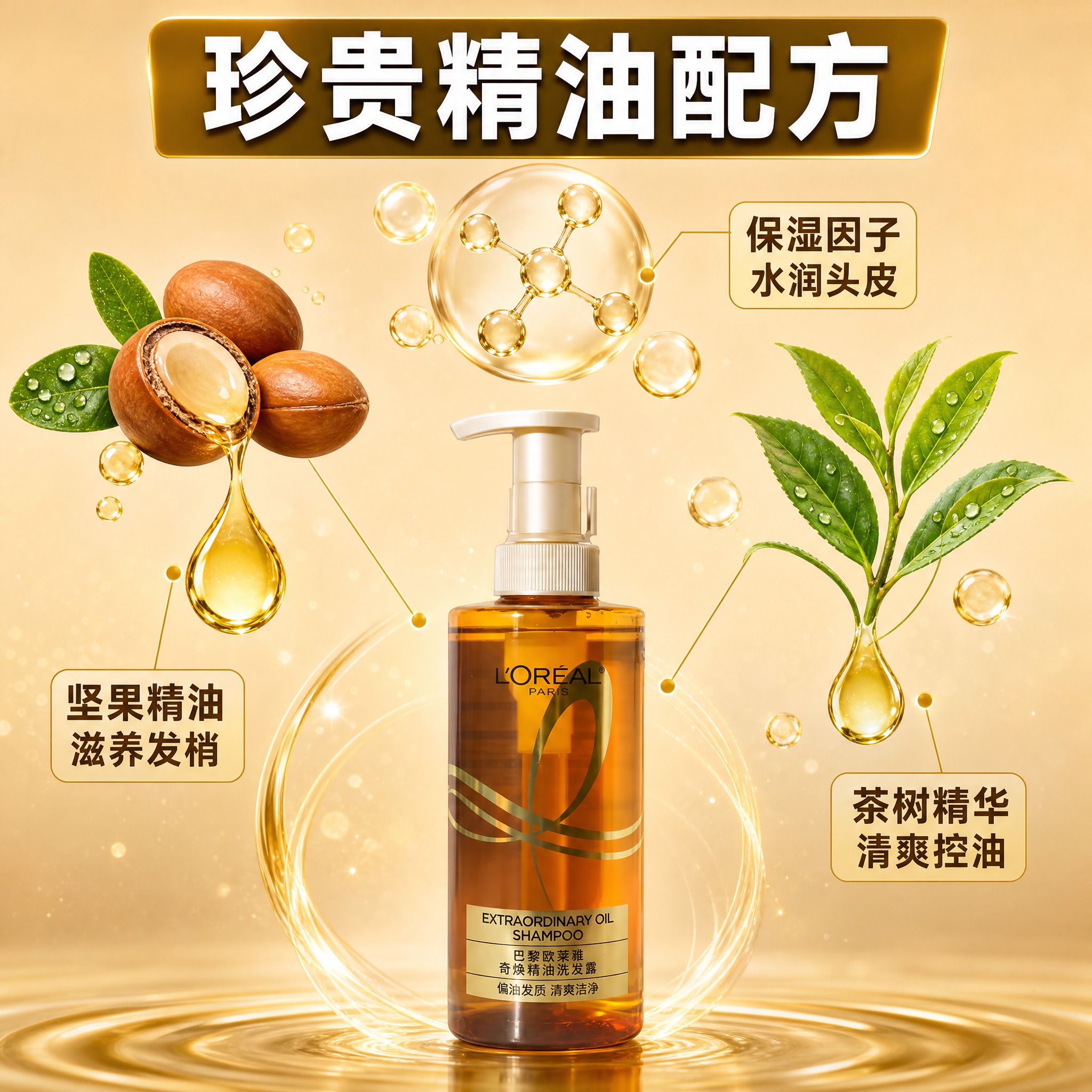 [主图-3] 成分解析 精油滋养配方。 [统一基调] 拼多多风… - 图片创意预览