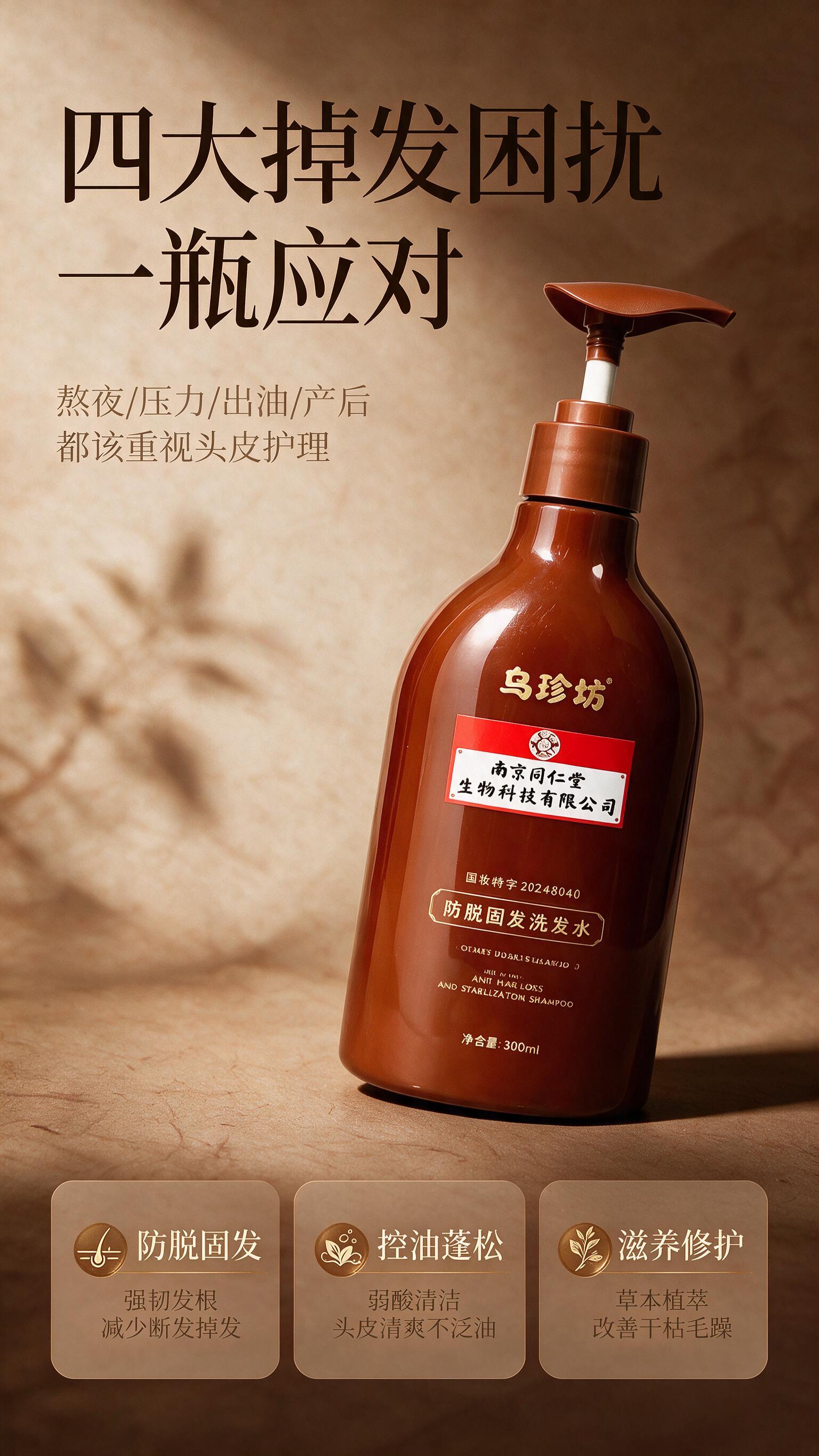 [商品] 使用【图1】南京同仁堂乌珍坊防脱固发洗发水单瓶；保留… - 图片创意预览