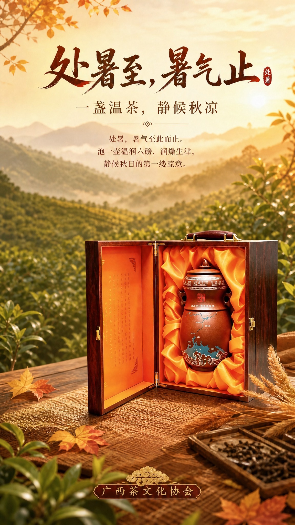 移除画面中捧茶的双手与茶杯（含杯托与热气），并自然修复其所在区… - 图片创意预览