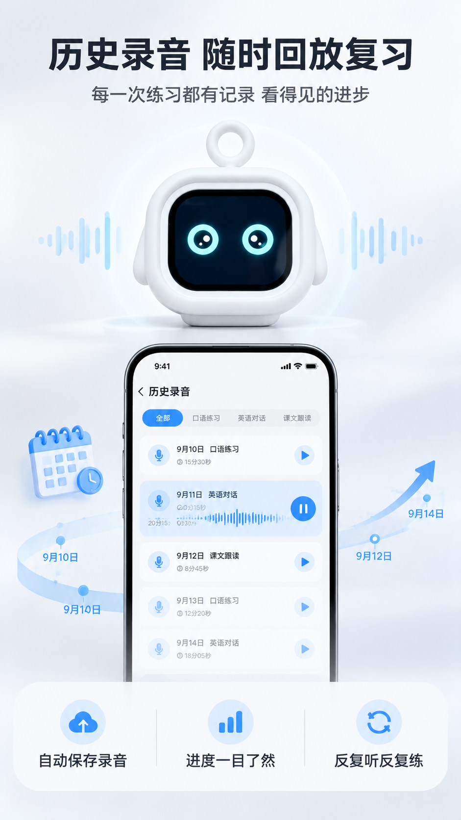 [商品] 使用【图1】白色方形带挂环AI口语陪练机；保留产品方… - 图片创意预览