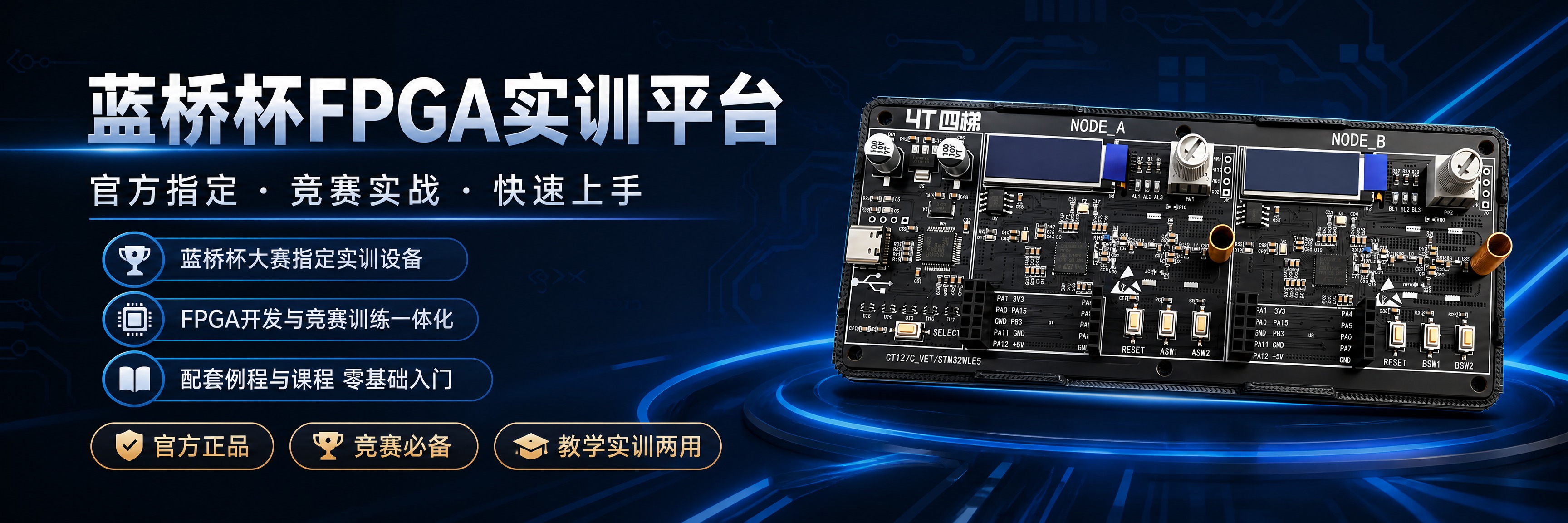 电商首页Banner海报，科技高级风格，深蓝与黑色渐变背景，带… - 图片创意预览