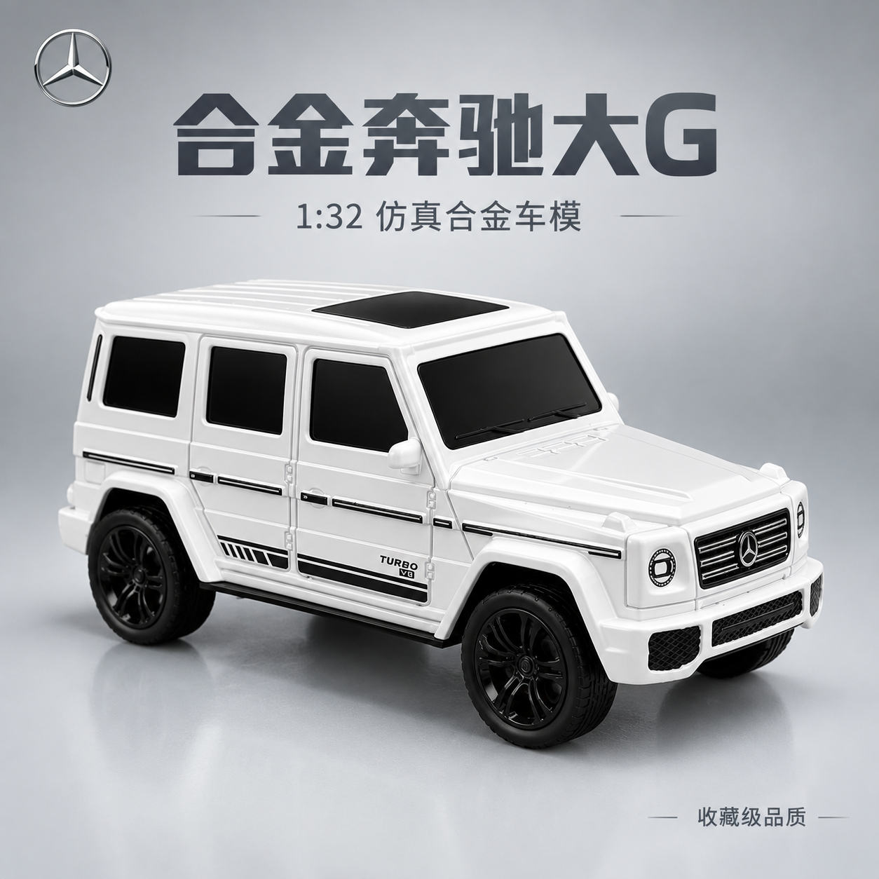 [主图-1] 首图点击率 白色合金奔驰大G玩具车模型 产品主体… - 图片创意预览