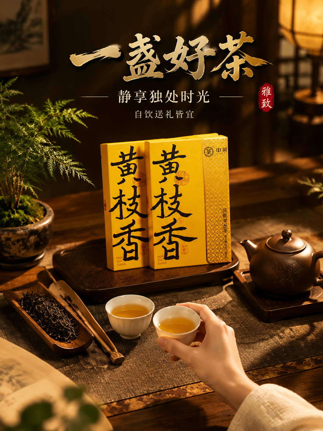 [主图-4 品饮场景 竖版] 中茶黄枝香凤凰单丛茶抖音主图第四… - 图片创意预览
