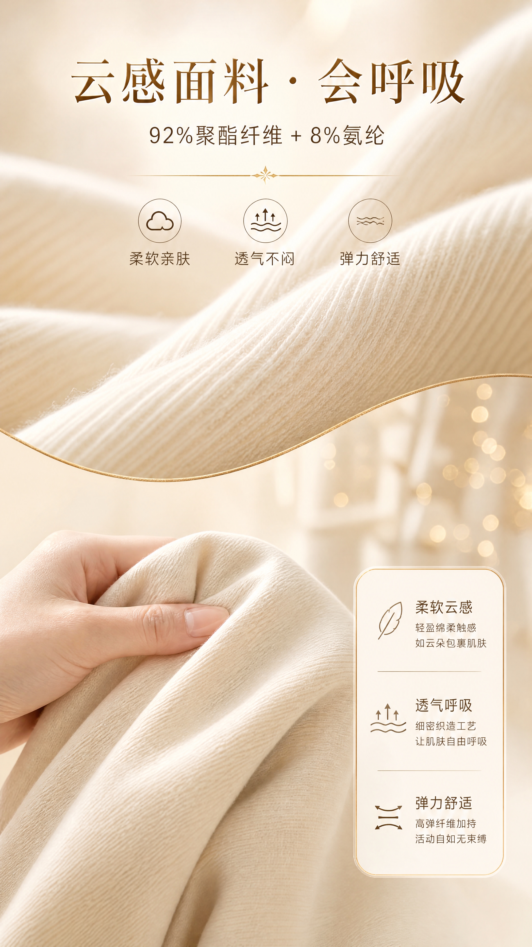 [商品] 使用【图1】米杏色云感阔腿裤；商品处理：保留面料纹理… - 图片创意预览