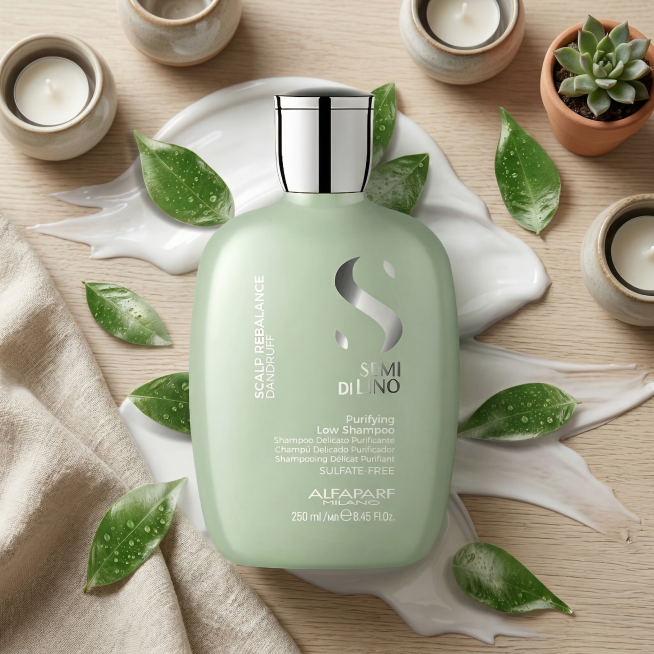 商品是洗发乳，随意摆放，生成产品展示海报，简约高级，清新自然，增加一点家居氛围，整体简约风格，主要突出商品主体，不额外增加文字标题，商品瓶身内容清晰预览效果