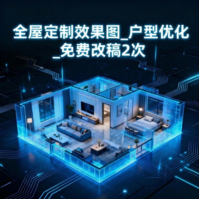请自由选择括号内的3到5个关键词来替换图片中的文字部分，主图的合计风格以及颜色搭配参考上传的2涨图，依次搭配不同文案进行设计5个新的主图：【家装效果图定制_客餐厅卧室厨卫_现代简约风格
工装设计_商铺预览效果