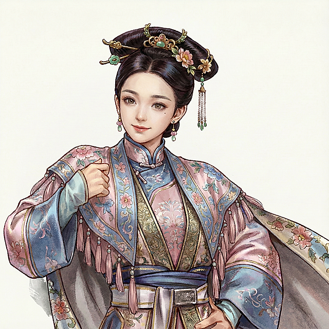 披肩变得更女性化，人物的五官和神情更贴近女明星陈瑶