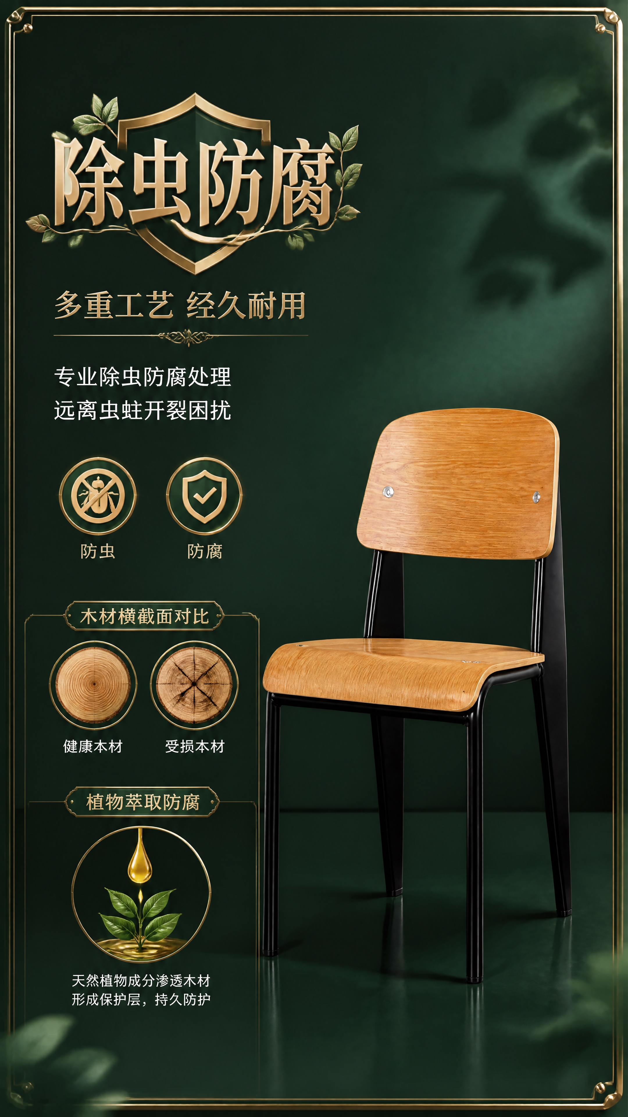 [第4张] 除虫防腐工艺卖点页。本张使用【图1】作为商品主体，… - 图片创意预览