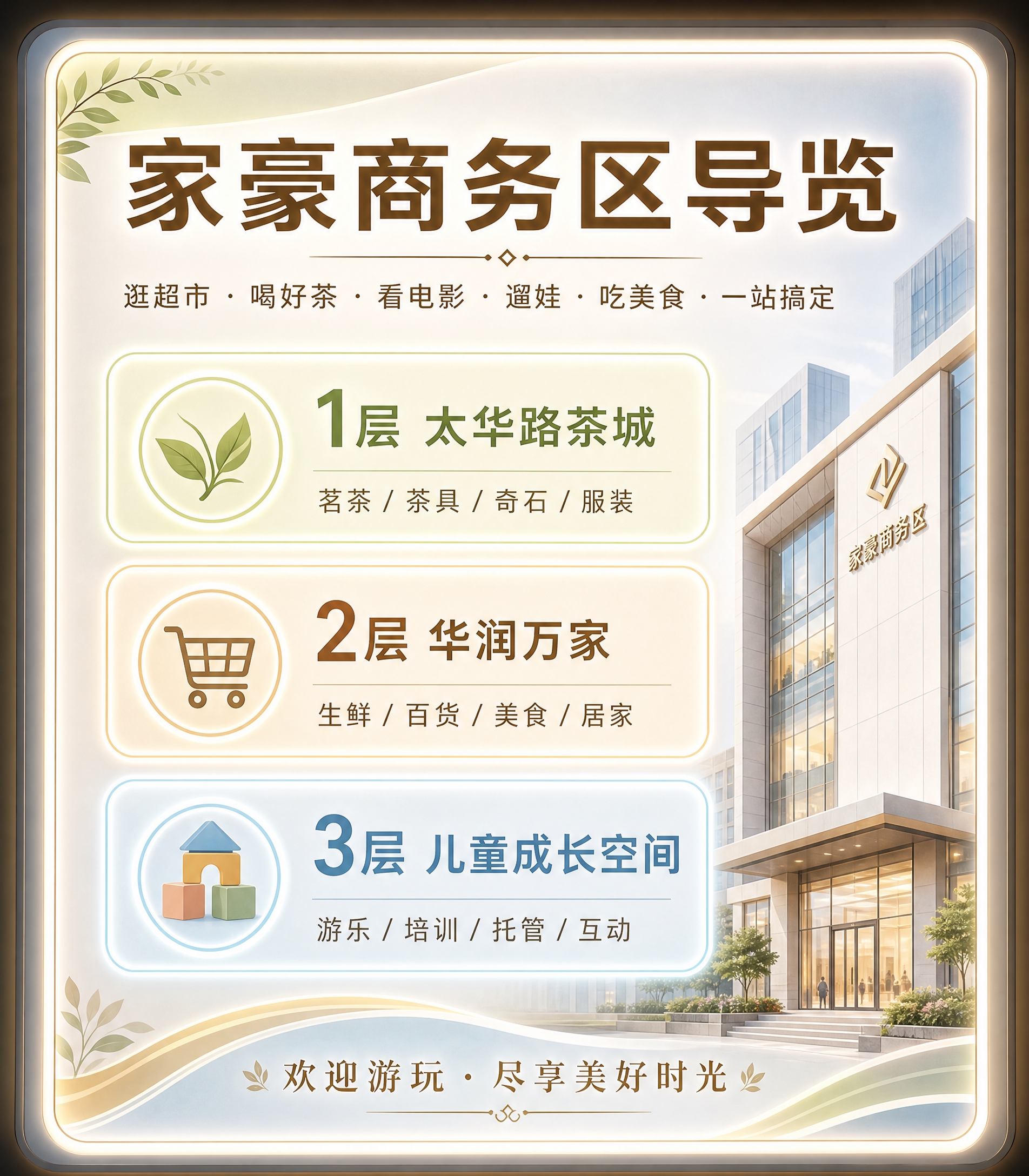参考图的版式骨架和楼层导览结构，重新设计一张家豪商务区楼层导览… - 图片创意预览