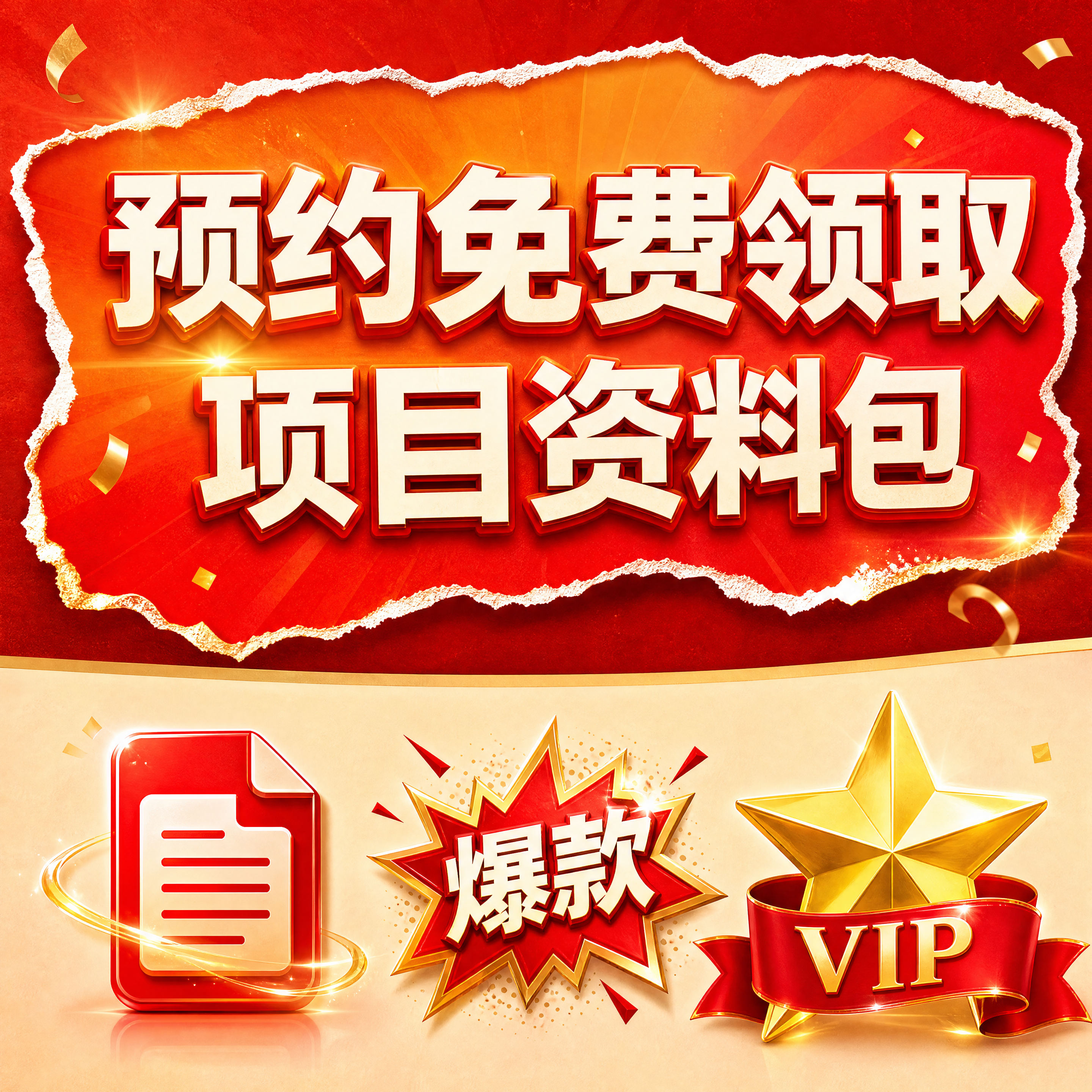 参考模板的版式结构，重新设计一张营销海报，上半部分为撕纸效果的… - 图片创意预览