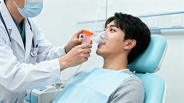 帮我生成一张换季鼻炎养护正在治疗图片，比例 「16:9」，稍微好看一点，色调为淡淡的白和蓝，偏中性一点