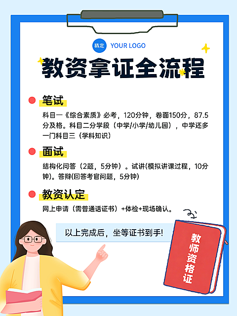 教资教师资格证拿证全流程小红书配图封面