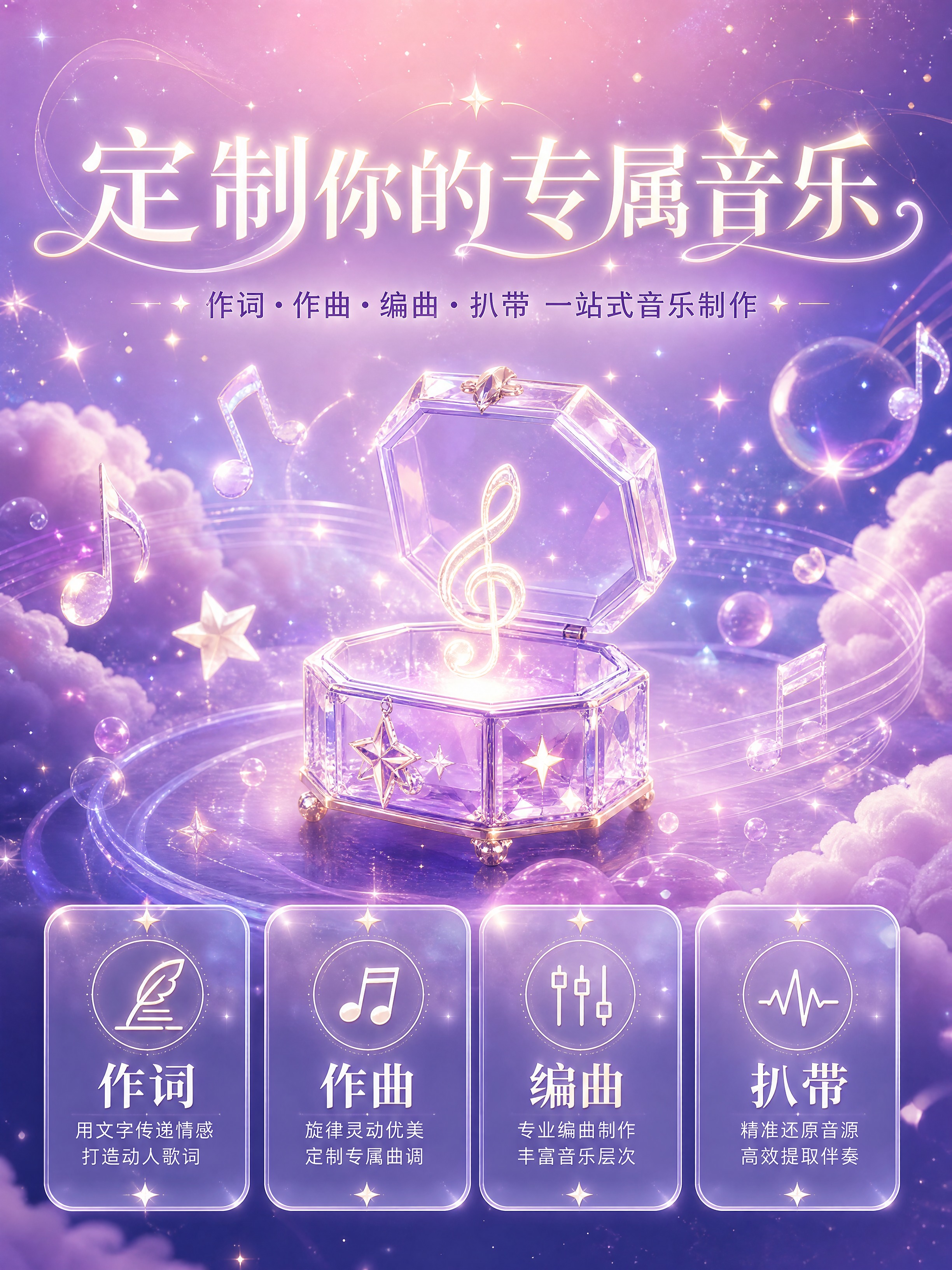 [商品] 音乐制作服务详情页第1张-价值头图；服务内容：作词、… - 图片创意预览