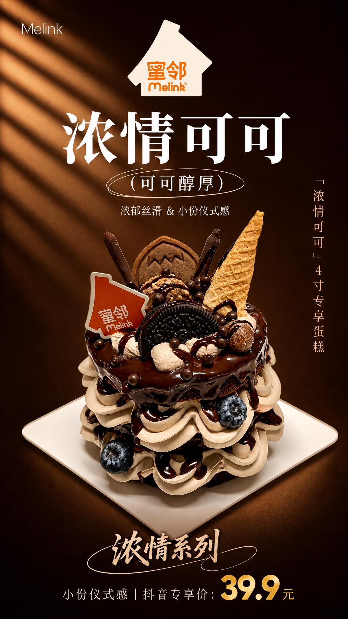 竖版9:16商品营销海报，深咖色到黑巧色的高级渐变背景，带有暖… - 图片创意预览